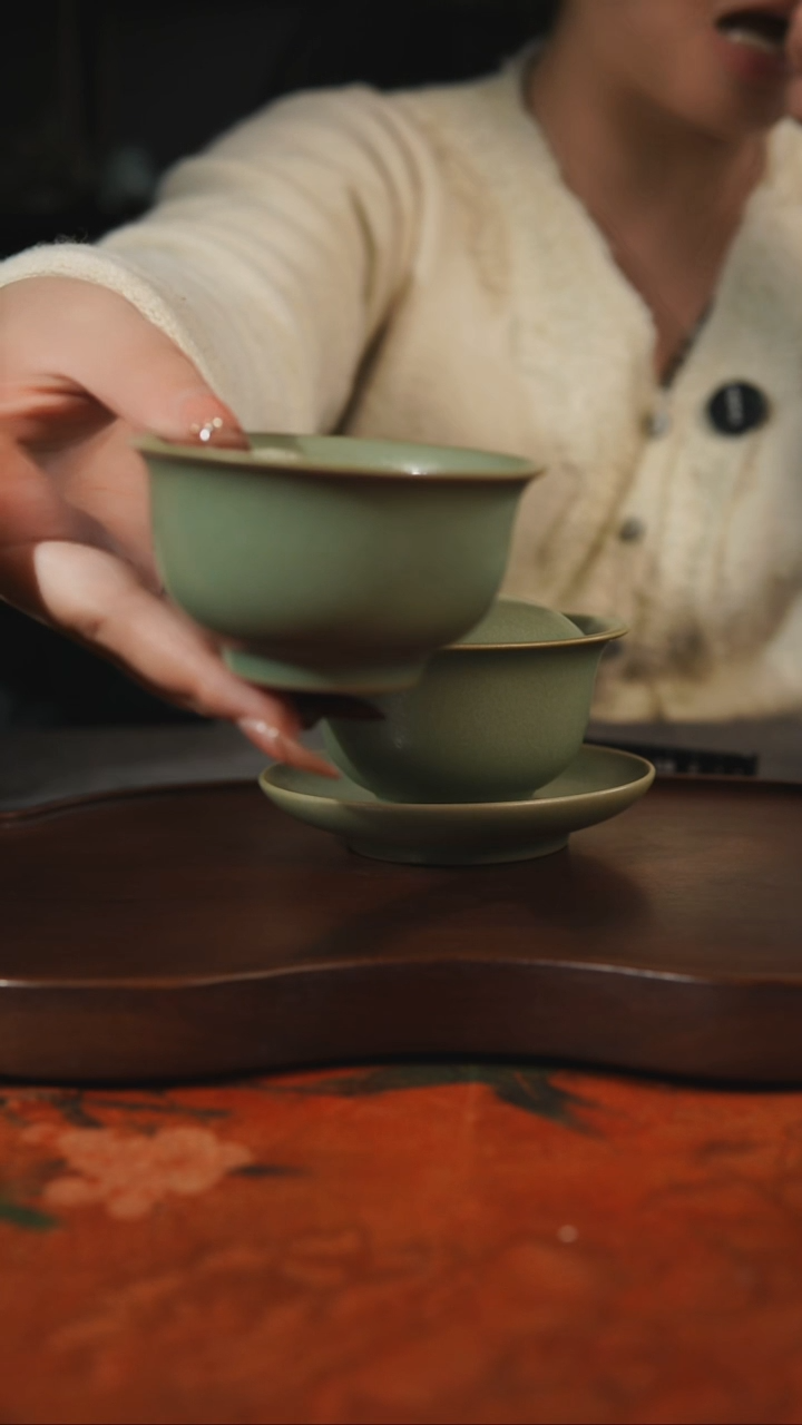 杯子瓷?***苔汝州原产地原矿仿古老釉q