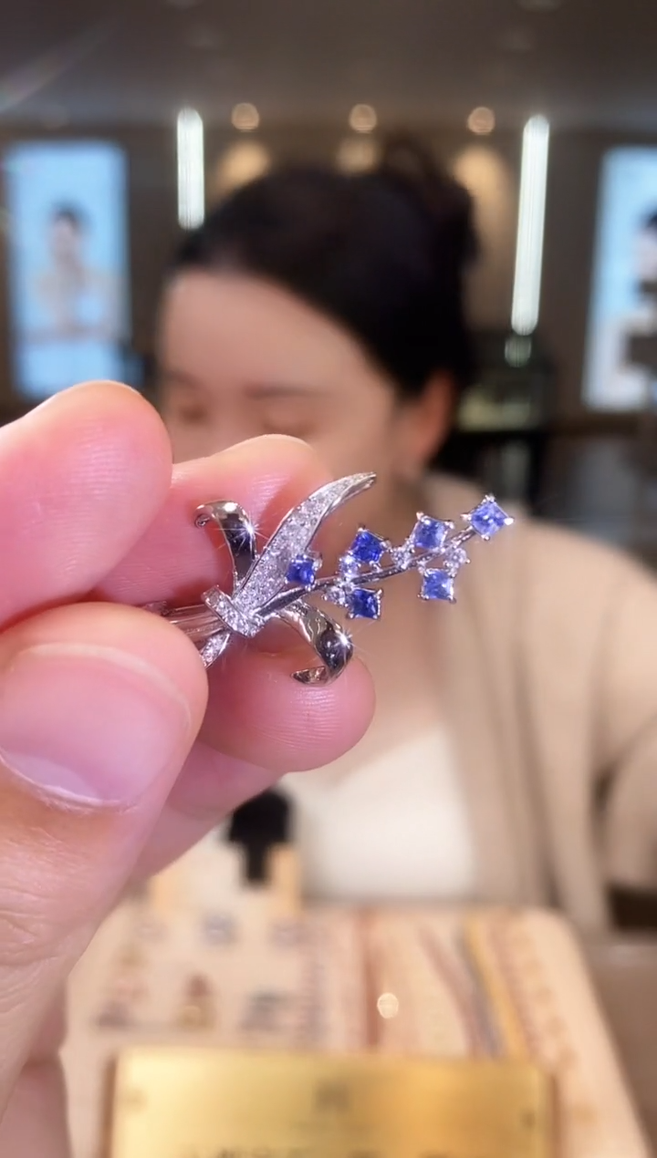 【闪购商品】蓝宝石胸针银S925镶嵌05