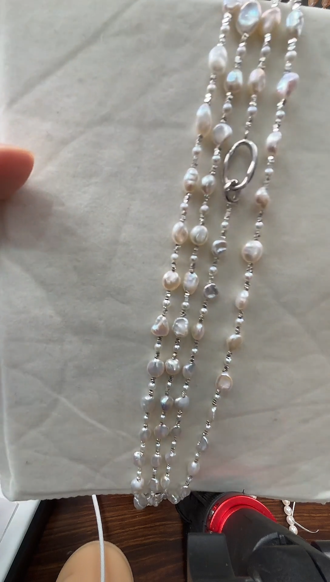 毛衣链银S925镶嵌淡水珍珠淡水珍珠毛衣链