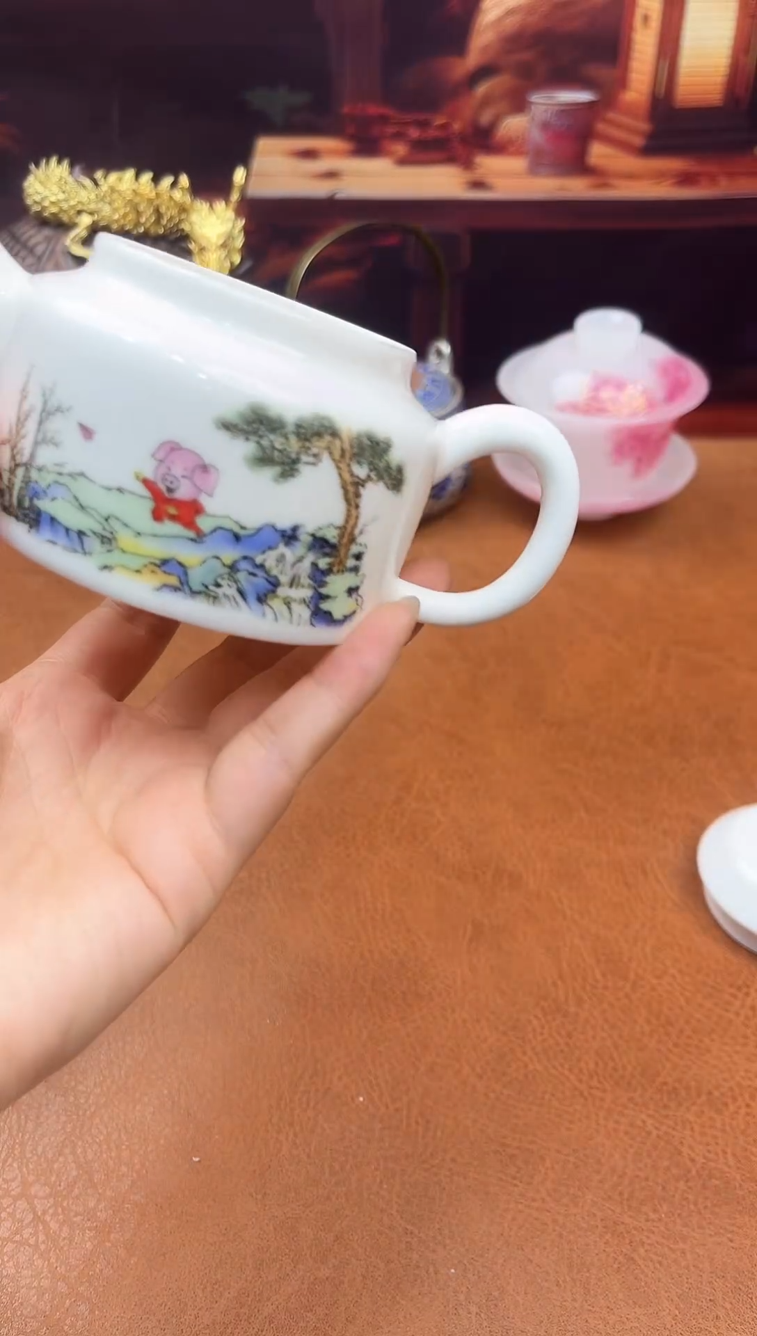 陶瓷茶具摆件旅行套组