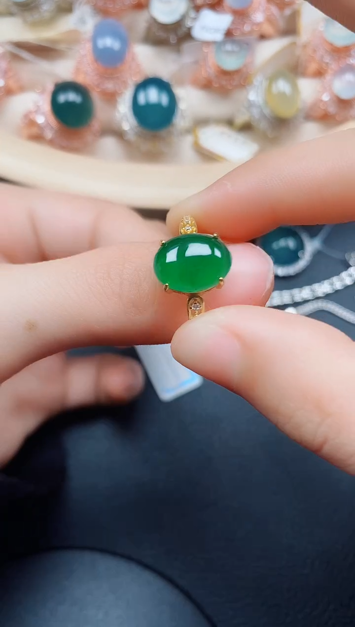 【闪购商品】翡翠戒指银S925镶嵌翡翠