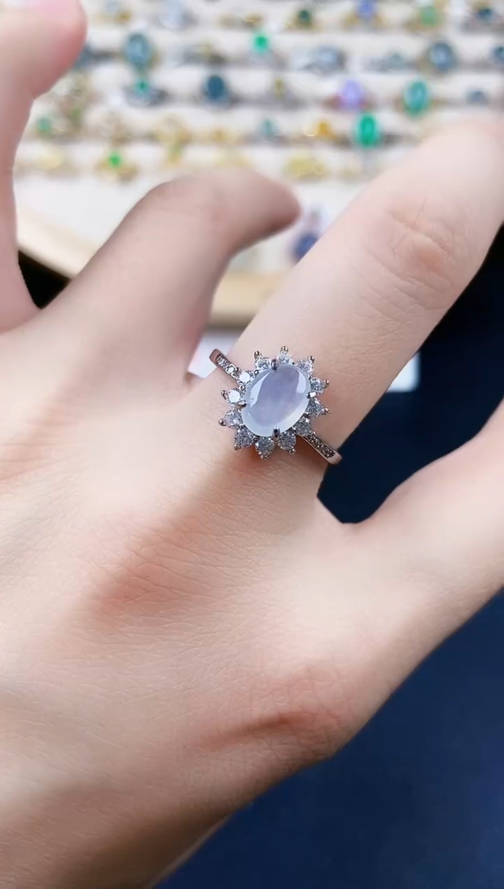 【闪购商品】翡翠银S925镶嵌戒指65646