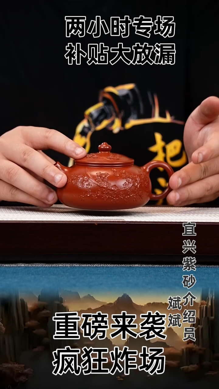 茶壶紫砂寒江 大红袍 梅花