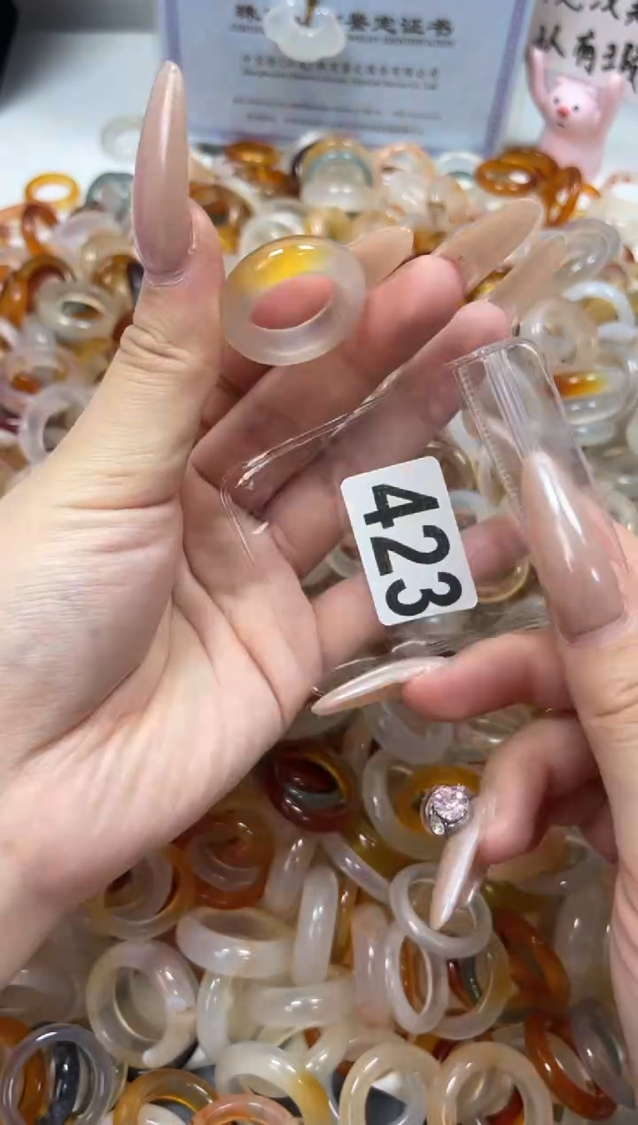 玛瑙/玉髓戒圈未镶嵌15/423