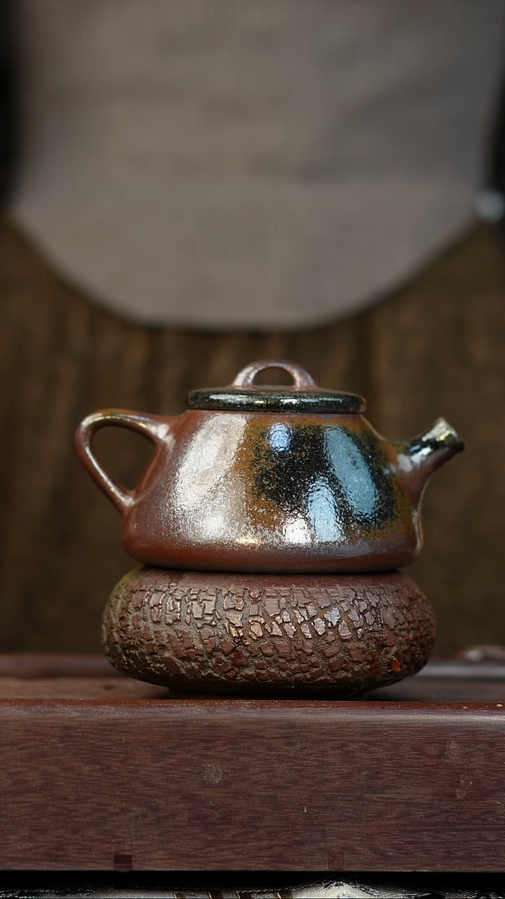 茶壶紫砂柴烧紫砂宽口石瓢