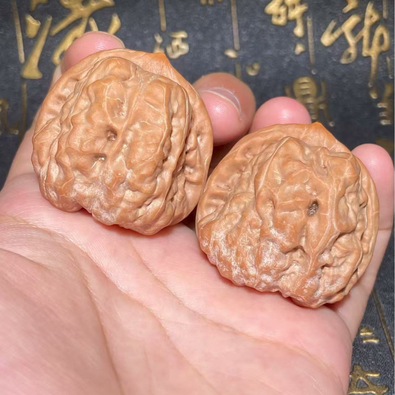 An402文玩核桃把件蛤蟆头边39肚42高36