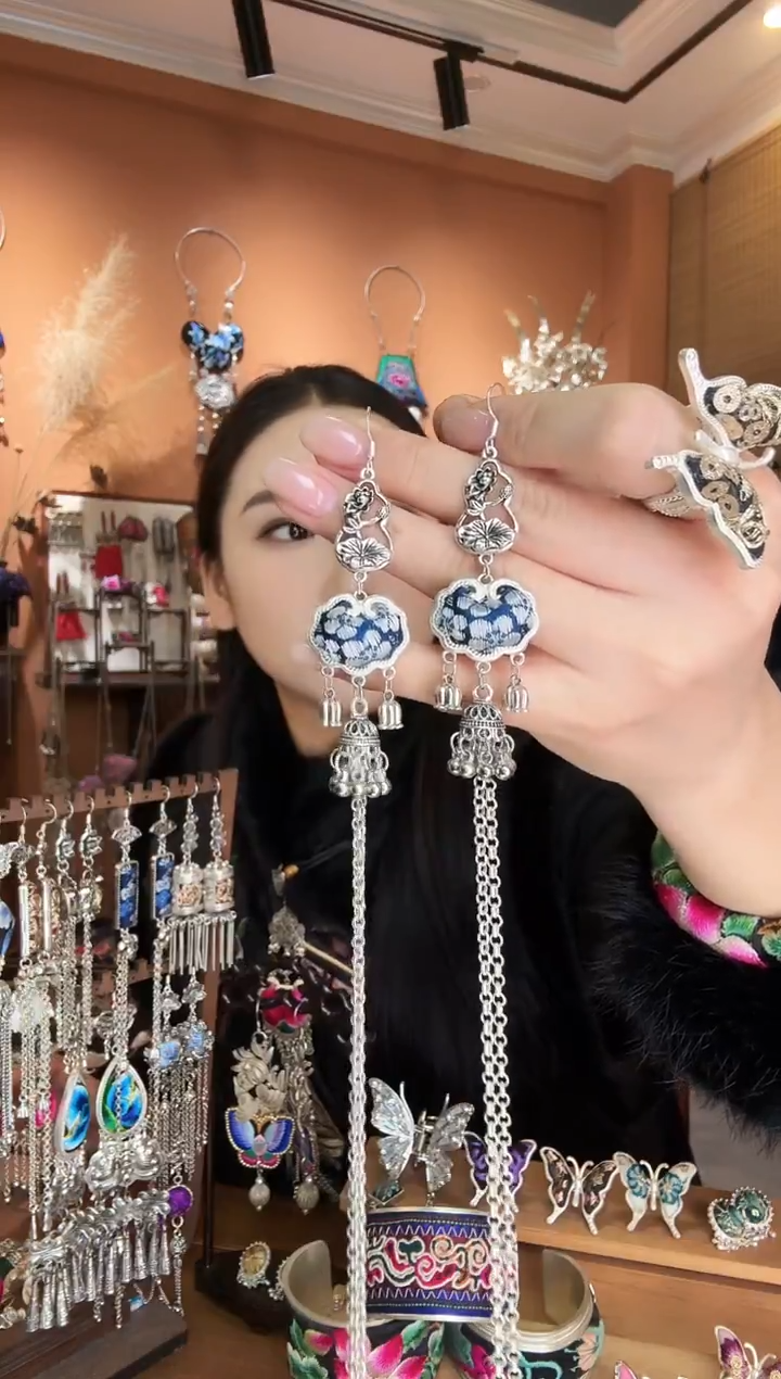 刺绣纯手工民族风耳环