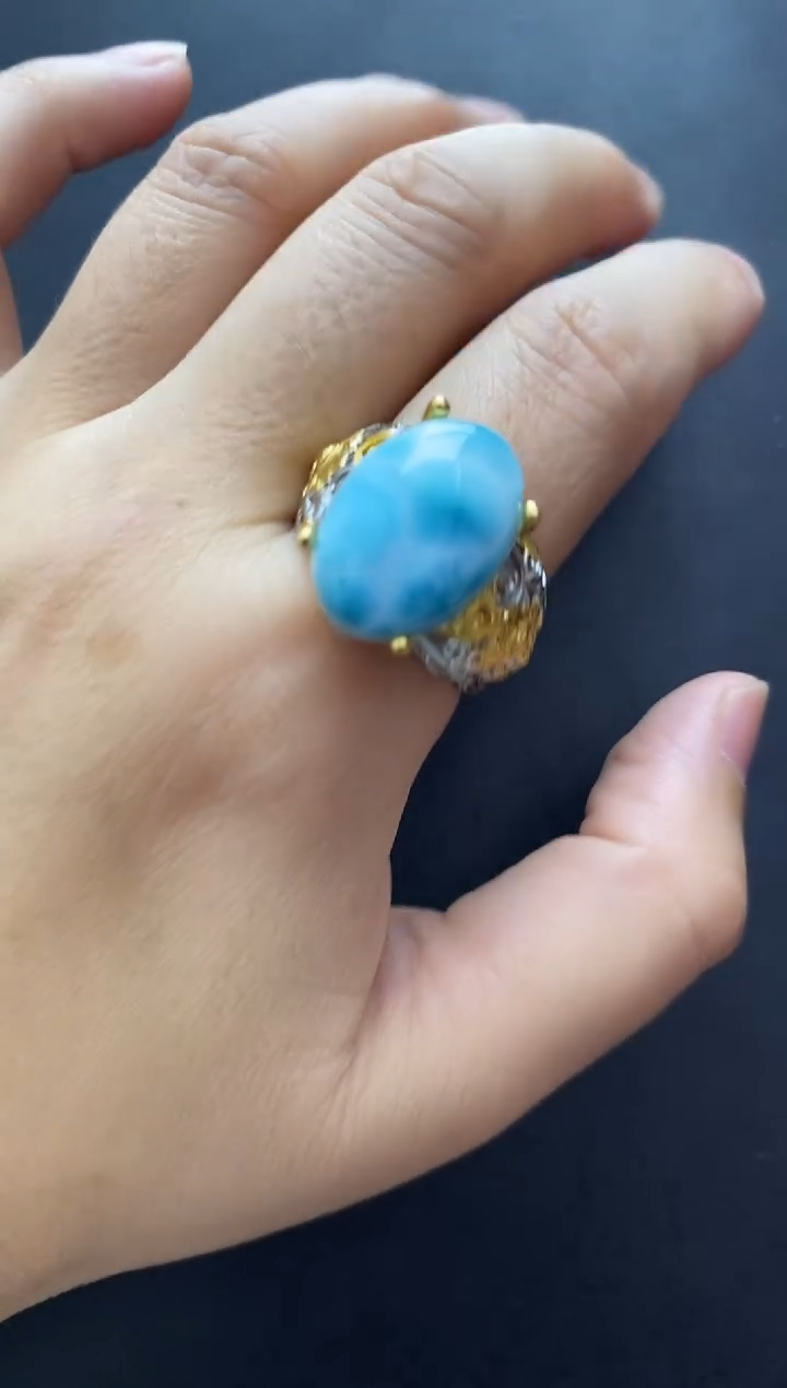 未镶嵌针钠钙石（海纹石）手链戒指