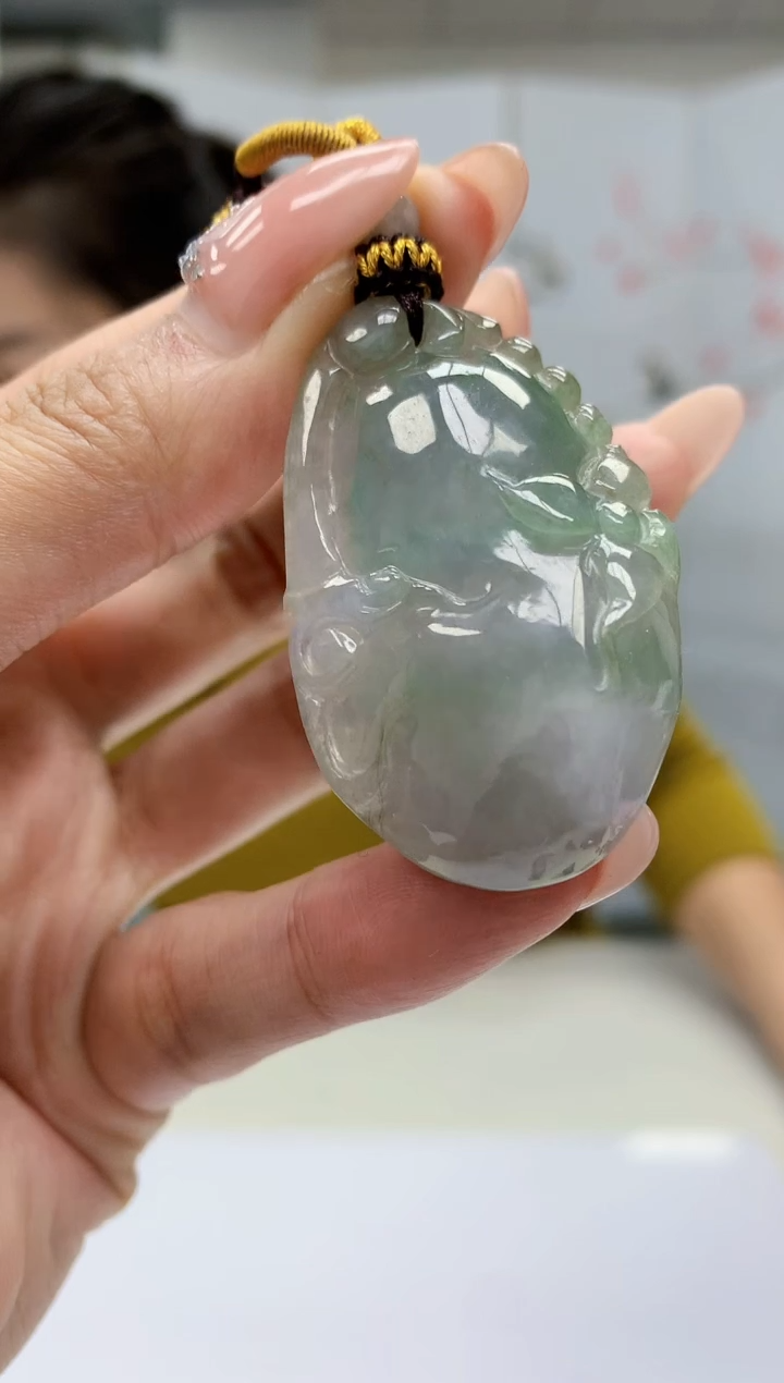 【闪购商品】定制翡翠未镶嵌4902MM-毛货挂件48