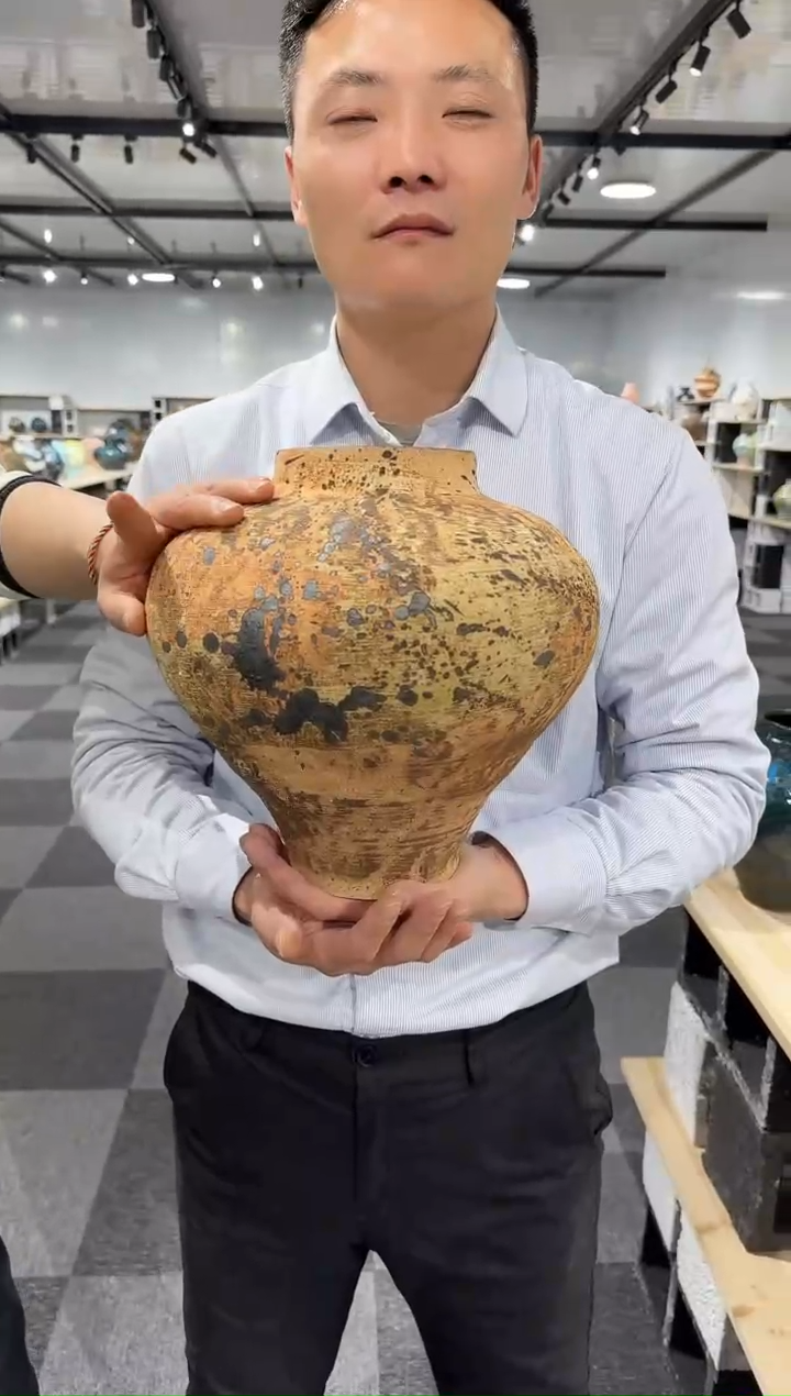 大地色泼墨风景德镇陶瓷