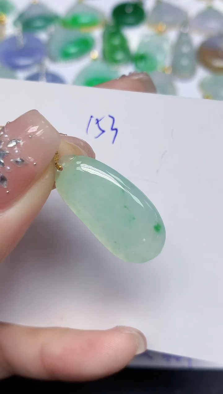 颈饰18K金镶嵌翡翠天然缅甸翡翠A货翡翠百元以上9元证书费自理