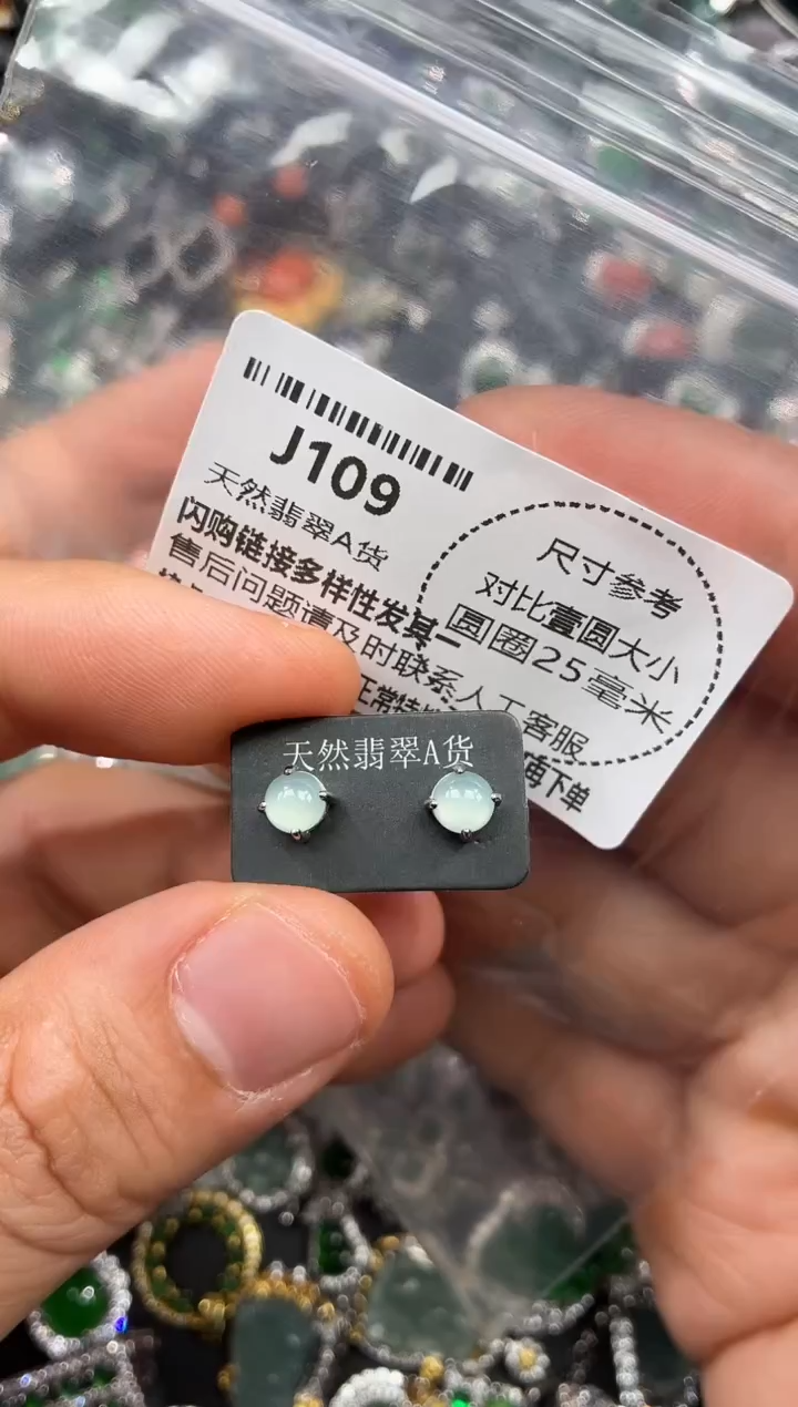 颈饰未镶嵌翡翠J109耳钉