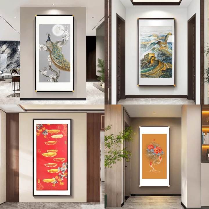 【苏绣坊-肌理烫金玄关合集】新中式现代玄关挂画2025最新款高级感