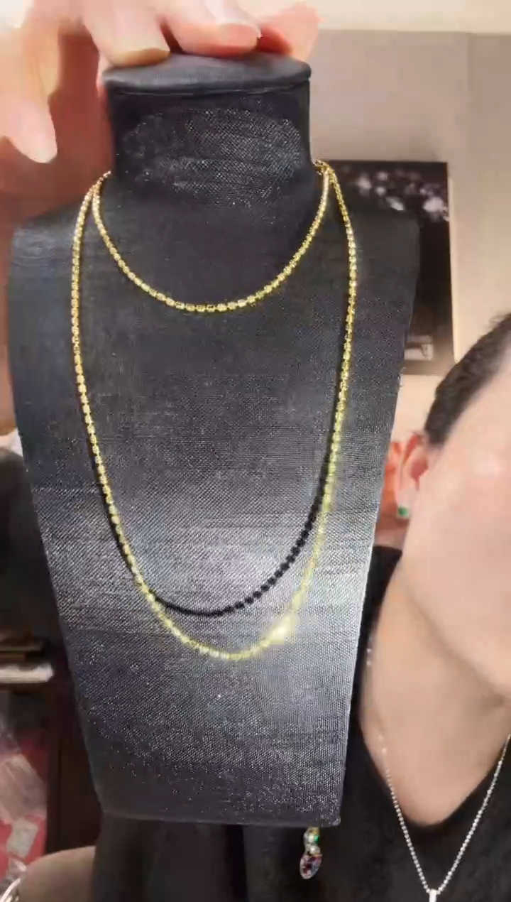 主播定制链接金色系豆豆链子