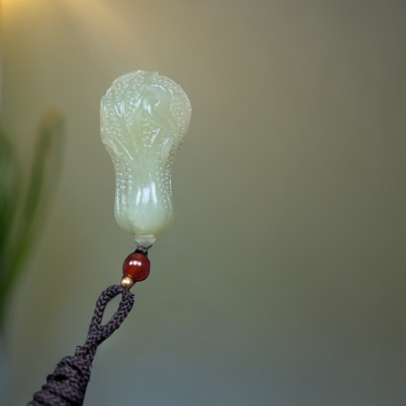 保真和田玉白菜时尚吊坠百搭精雕拍一发一手工精致气质