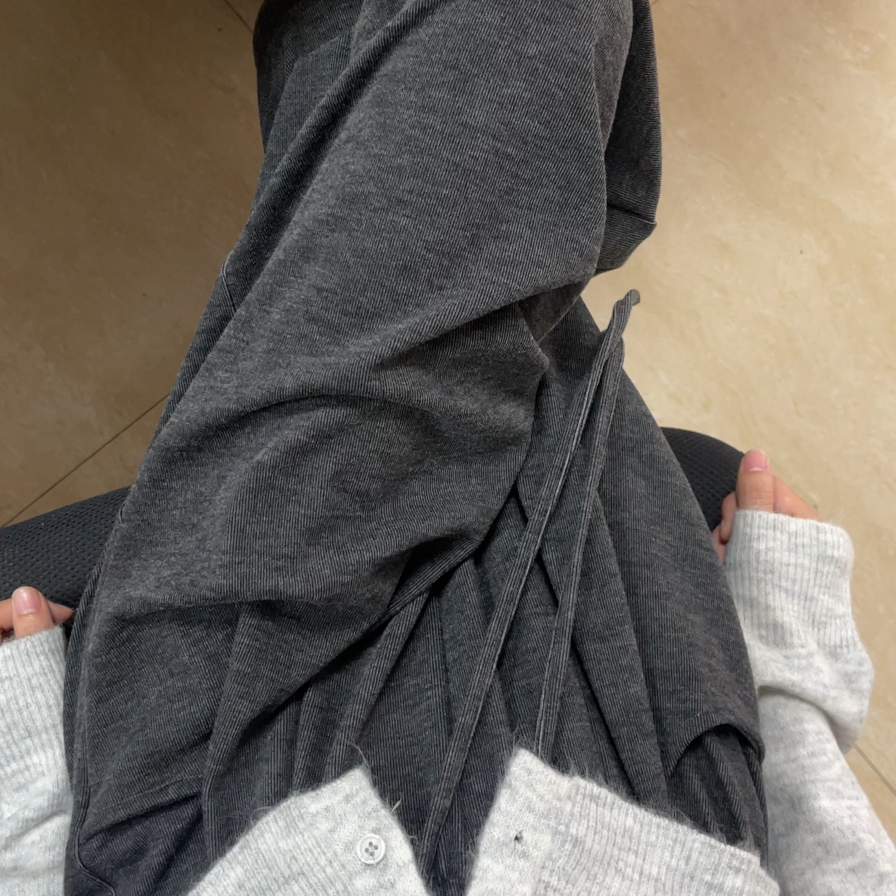 鑫鑫同学针织糯米裤阔腿裤女2025秋冬高腰垂感慵懒休闲灰色山本裤商品图