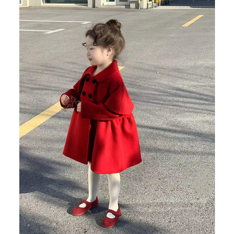 女童新中式2025秋冬季新款小童宝宝洋气儿童娃娃领保暖百搭拜年服