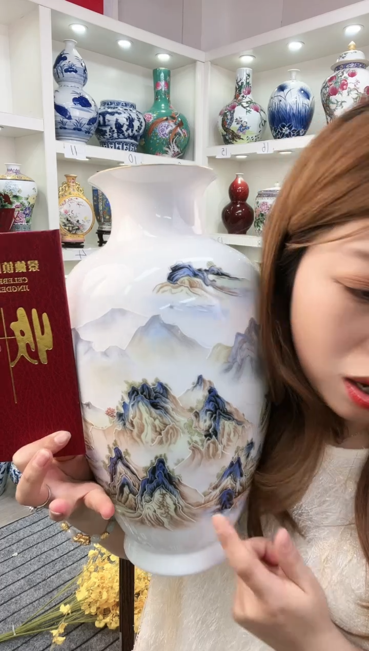 【闪购商品】陶瓷景德镇高温陶瓷摆件花瓶