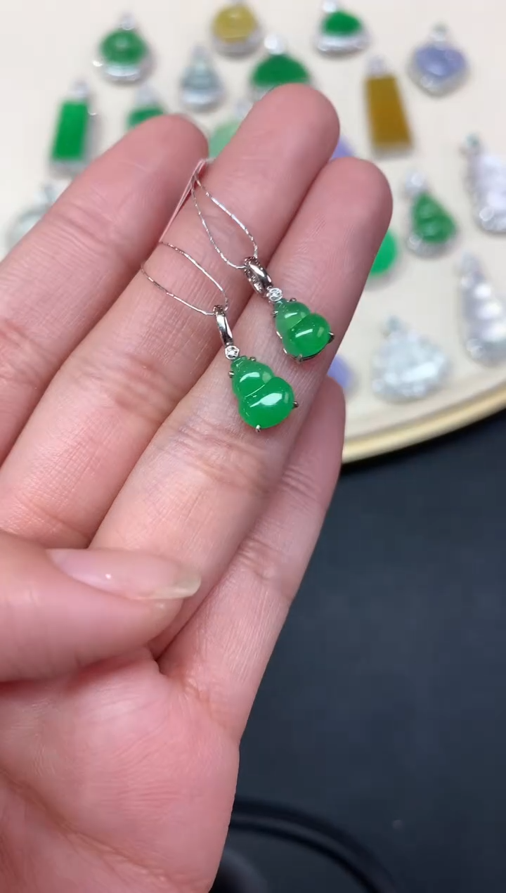 【闪购商品】翡翠吊坠(不含链)18K金镶嵌A206|999多样性发其一