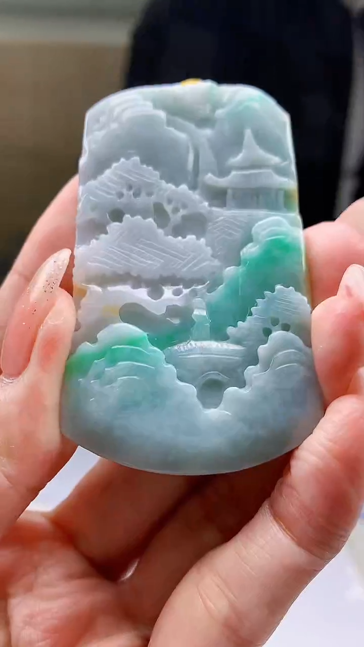 【闪购商品】定制翡翠未镶嵌5153MM-毛货挂件37