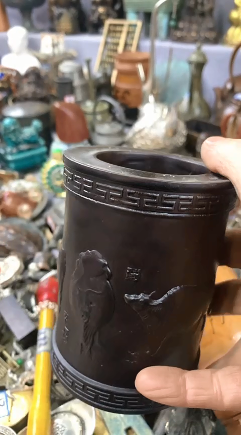 【闪购商品】杂项一物一拍五牛木笔筒