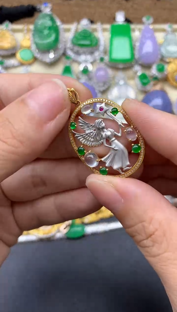 【闪购商品】翡翠颈饰18K金镶嵌371-中国好珍宝