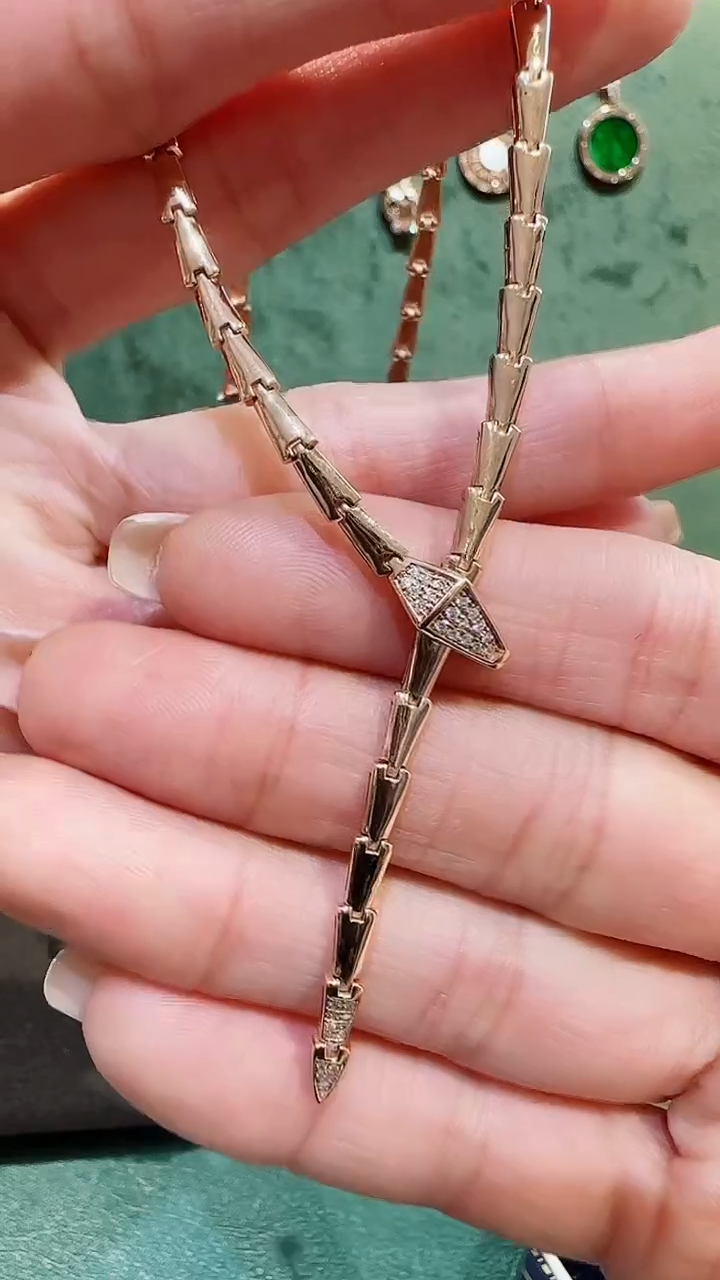 【闪购商品】钻石套链18K金镶嵌18K金钻石蛇蛇套链