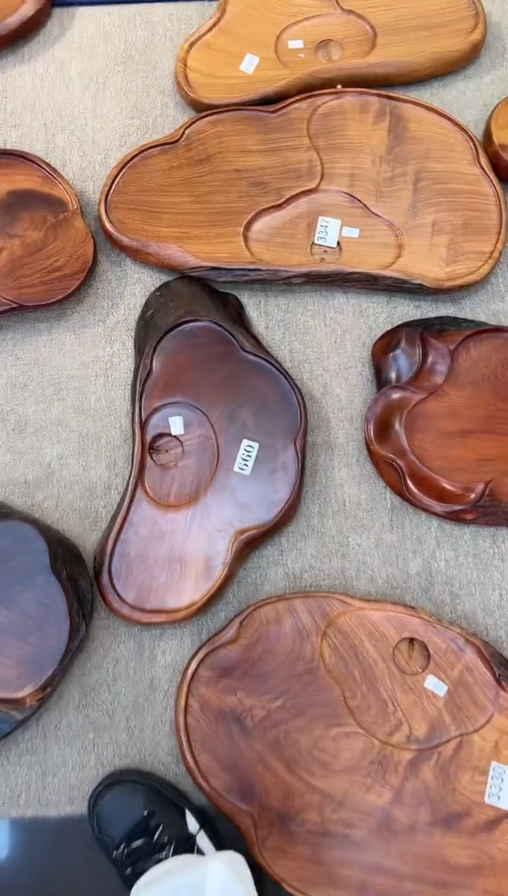 【闪购商品】大果紫檀（缅甸花梨）茶盘099