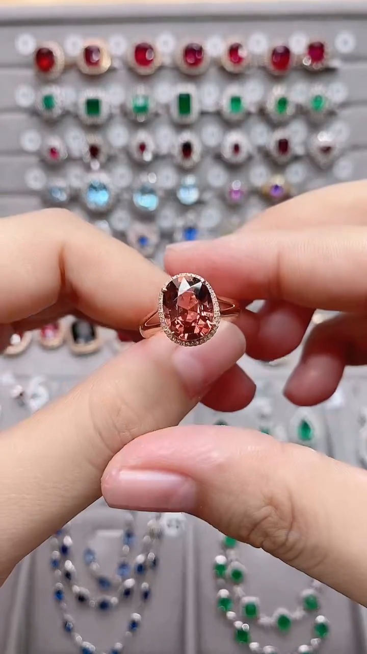 【闪购商品】碧玺18K金戒指18K金镶嵌·