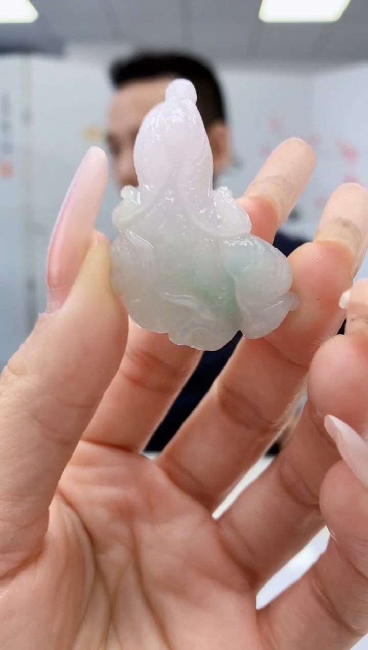 【闪购商品】定制翡翠未镶嵌3916lr-毛货挂件157