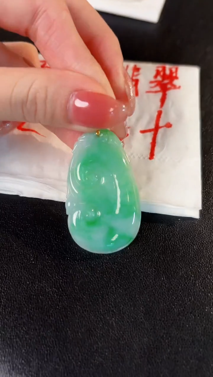 【闪购商品】翡翠颈饰18K金镶嵌缅料A货/支持复检/一件