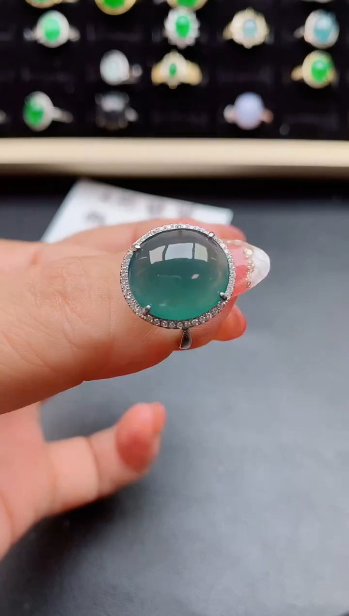 【闪购商品】翡翠戒指银S925镶嵌508050