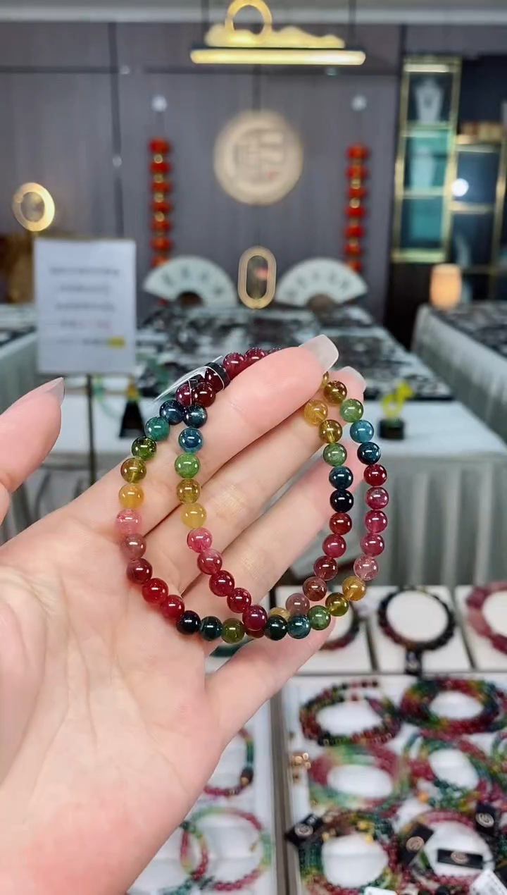 碧玺单圈手串6.5mm+未镶嵌碧玺（多样性发一条）hon