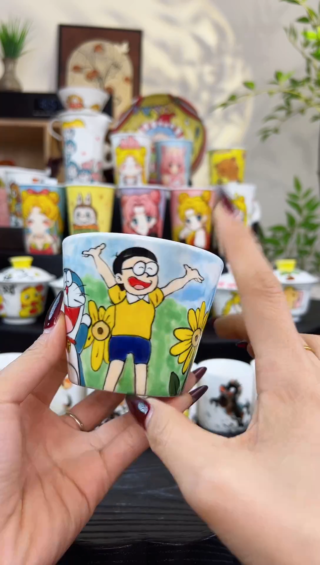 【闪购商品】摆件笙笙漫 手工手绘陶瓷杯杯