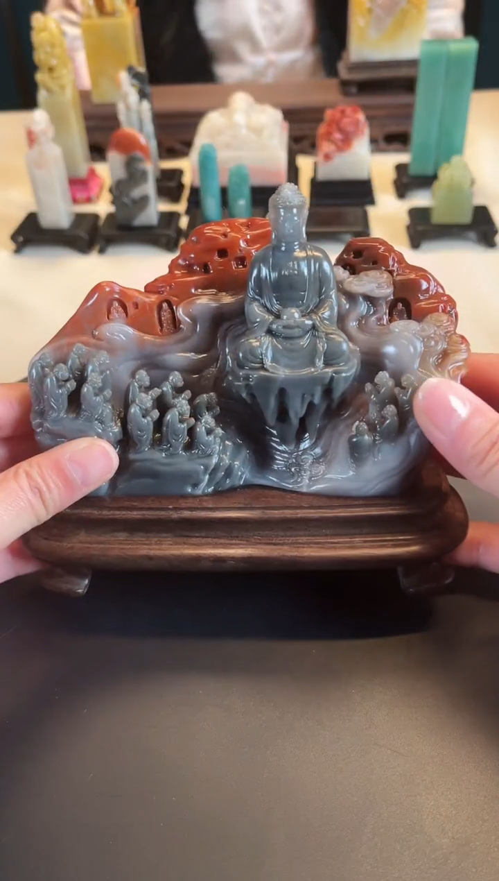 【闪购商品】寿山石印石万佛朝宗雕刻藏品