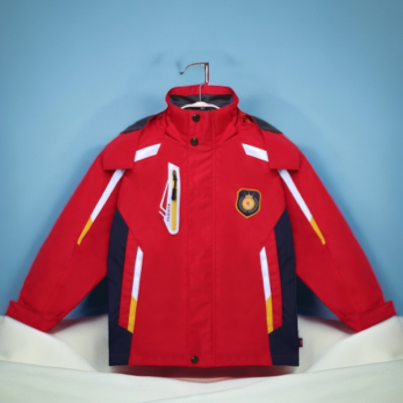 男女通用冲锋衣户外加绒外套中大童春秋童装红色