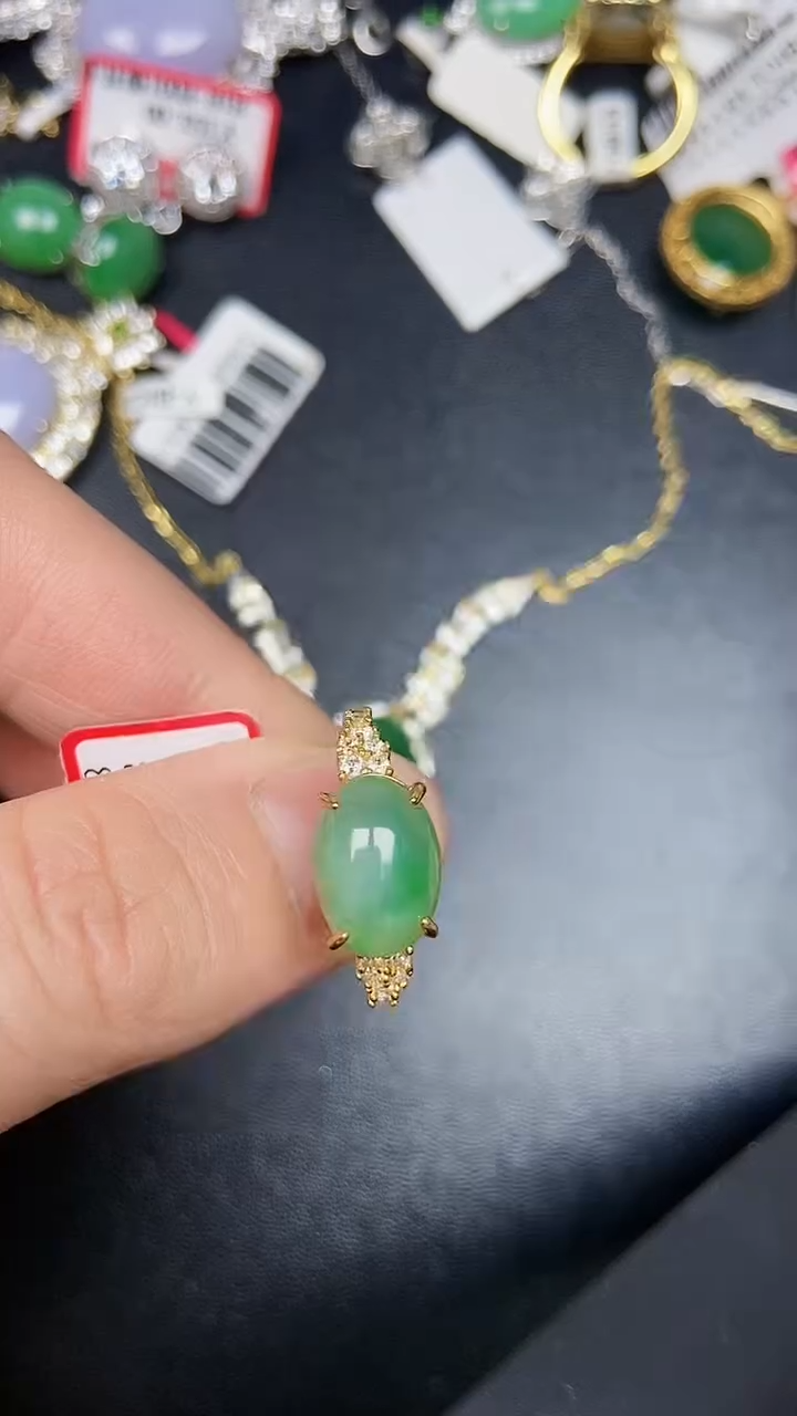 银S925镶嵌戒指翡翠2300