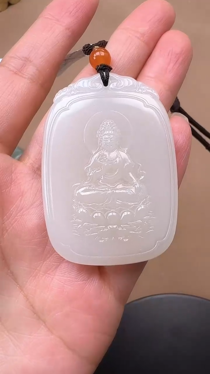 【闪购商品】和田玉吊坠未镶嵌0459糖玉观音（背面莲花）