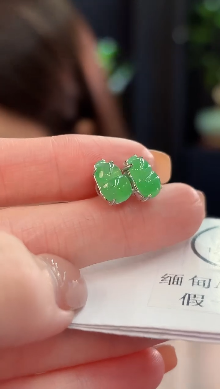 未镶嵌翡翠耳饰 缅甸A货/支持复检/一件