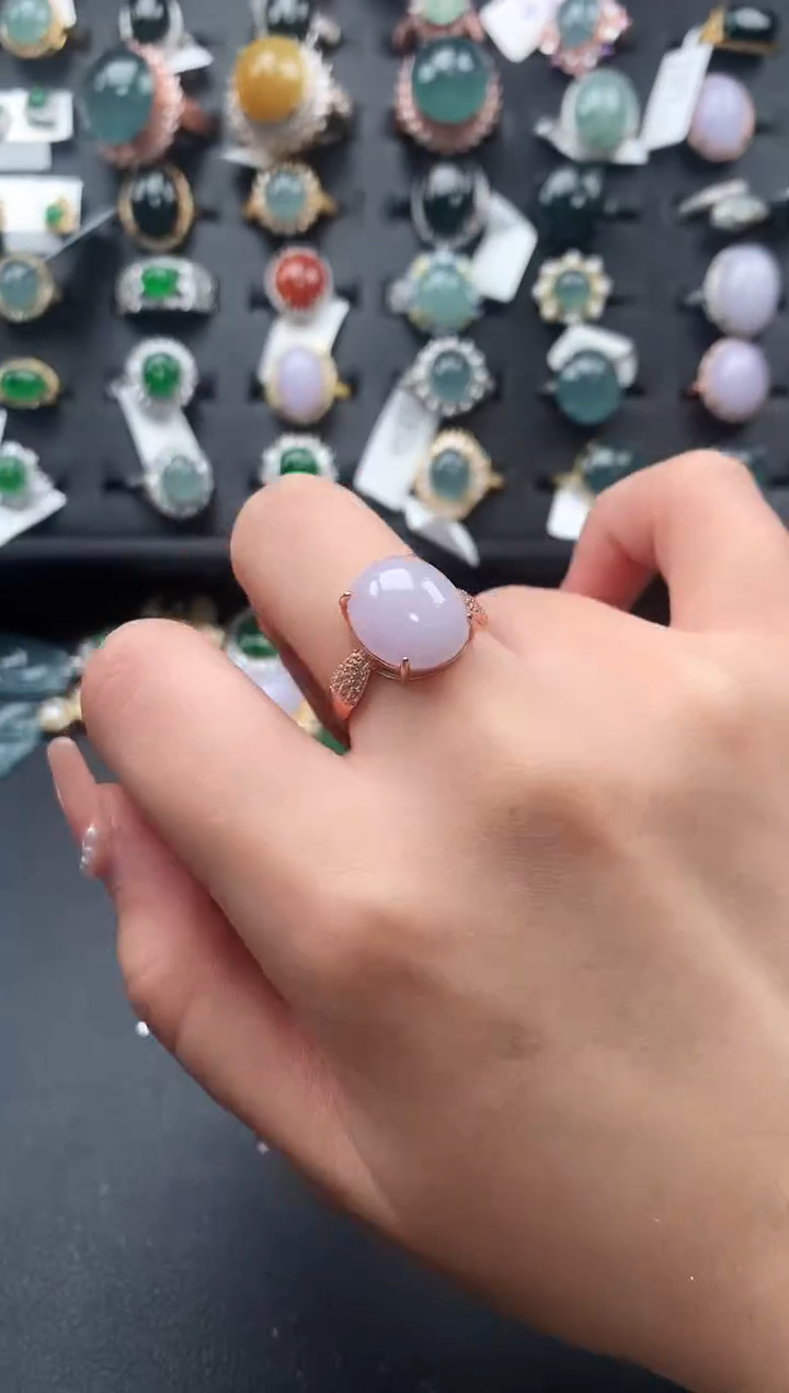 【闪购商品】翡翠戒指银S925镶嵌52141