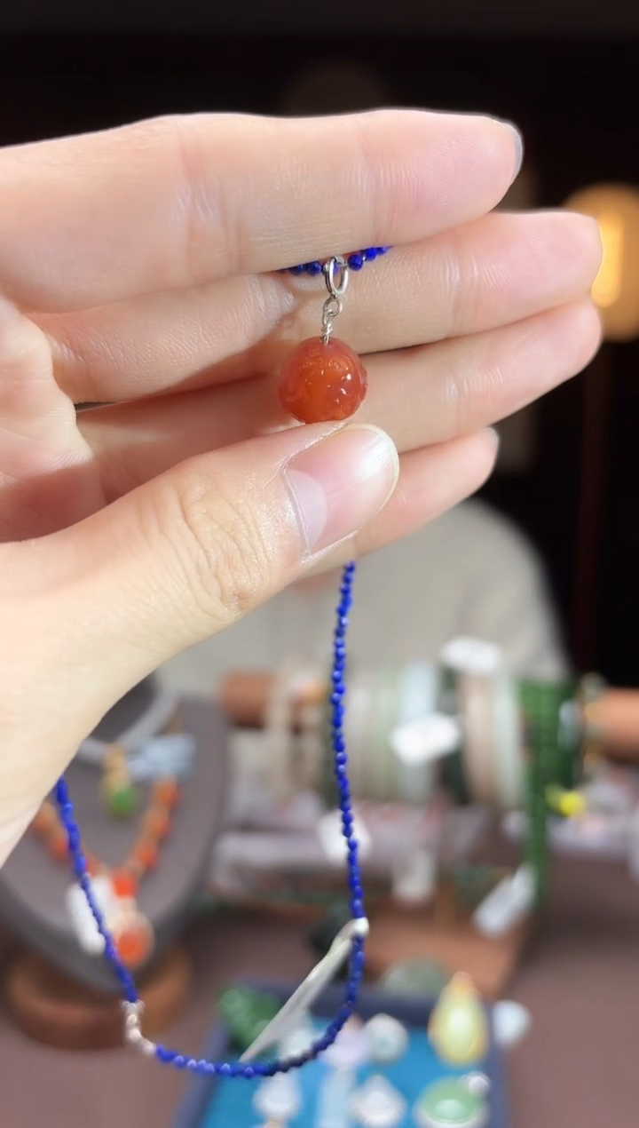 【闪购商品】南红玛瑙C21【南红鹿青金石吊坠】未镶嵌-