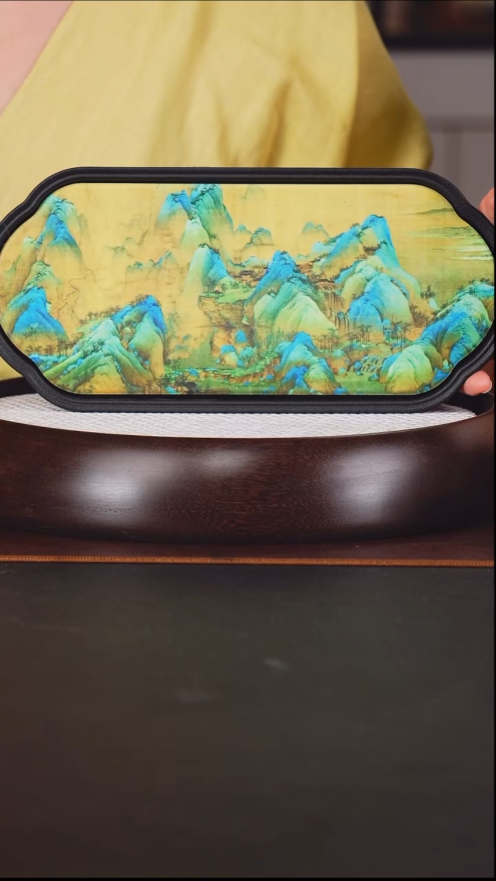 茶壶紫砂千里江山壶承1
