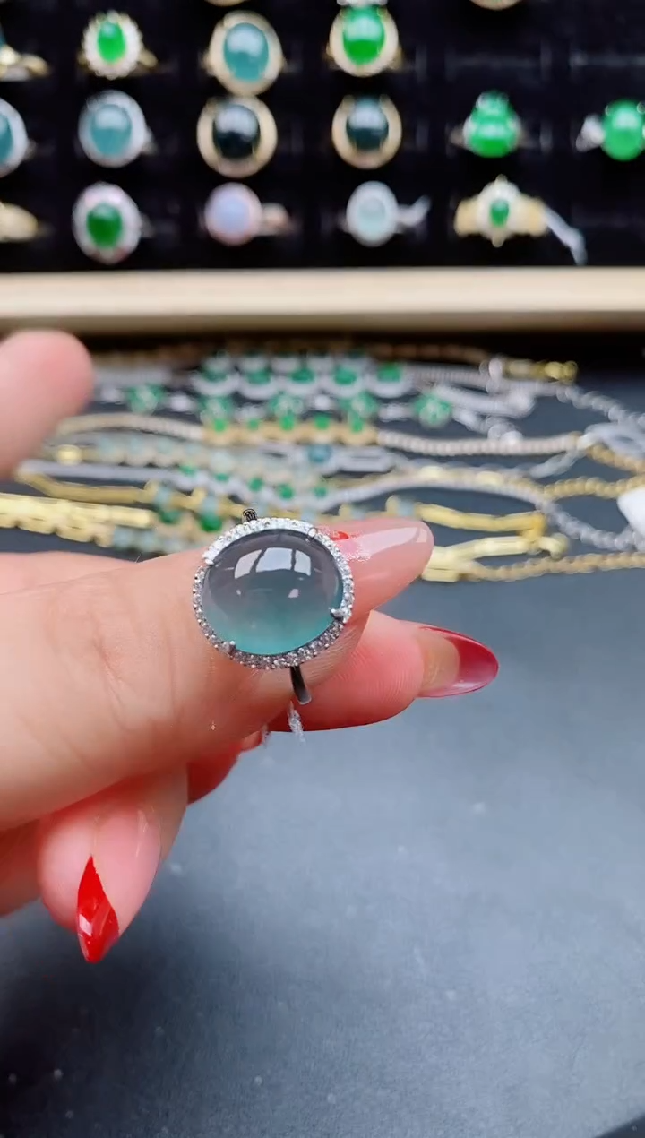 【闪购商品】翡翠戒指银S925镶嵌85050