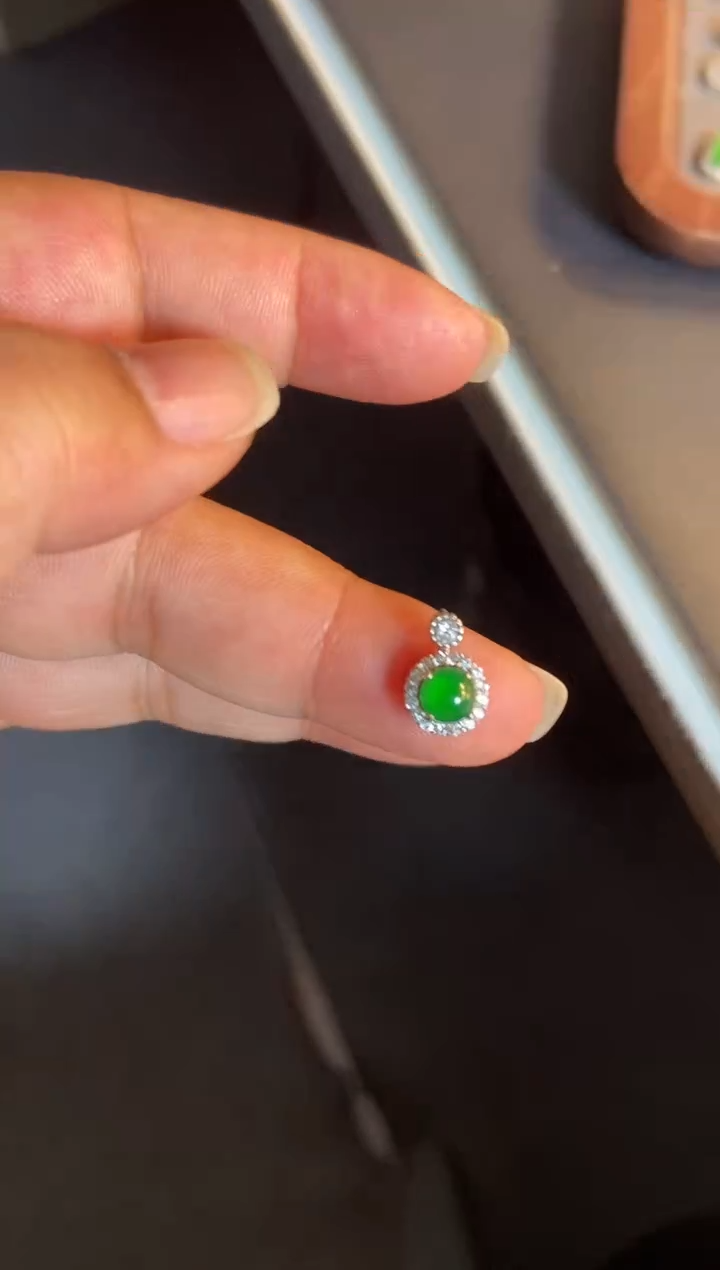 吊坠(不含链)银S925镶嵌翡翠1