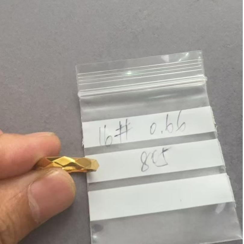 足金999投资金 菱形几何光面5D圈戒   时尚复古设计师