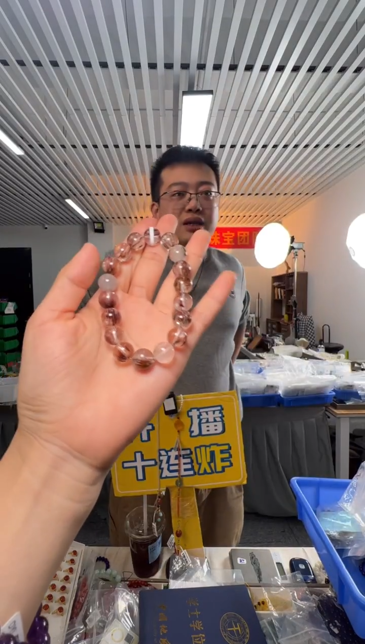 未镶嵌手链水晶DYL-红兔毛圆珠单圈11-11.5mm