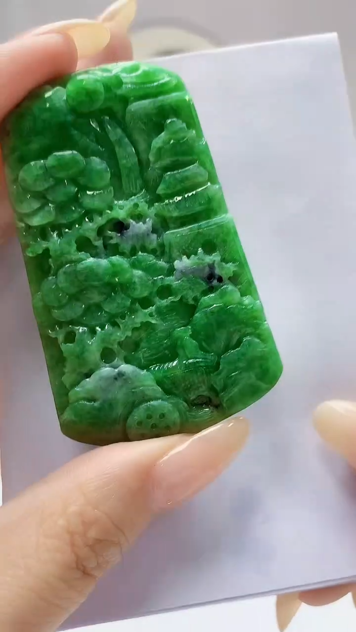 【闪购商品】定制翡翠未镶嵌0405DD-毛货挂件山水89