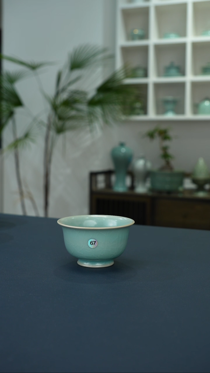 瓷片宇67号卷足压手杯精品      洁