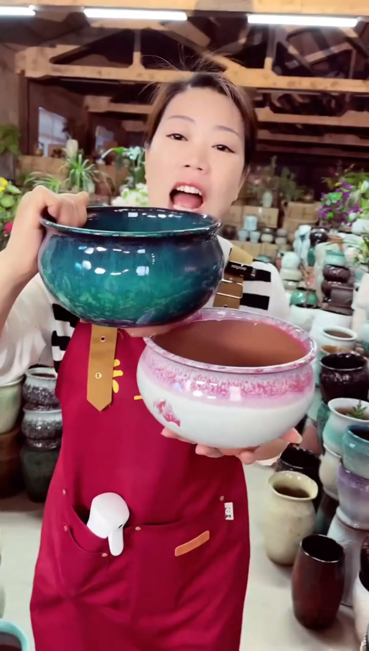 紫砂花盆高12口20