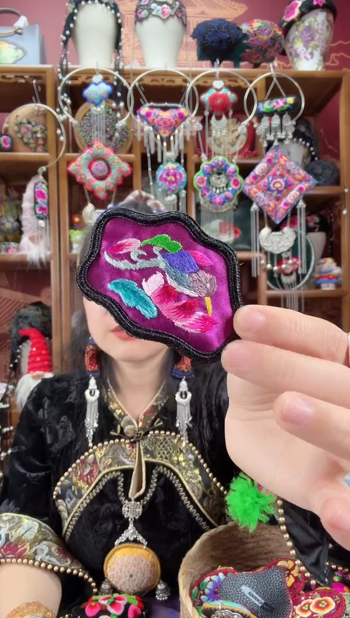 织绣发夹20甜甜家